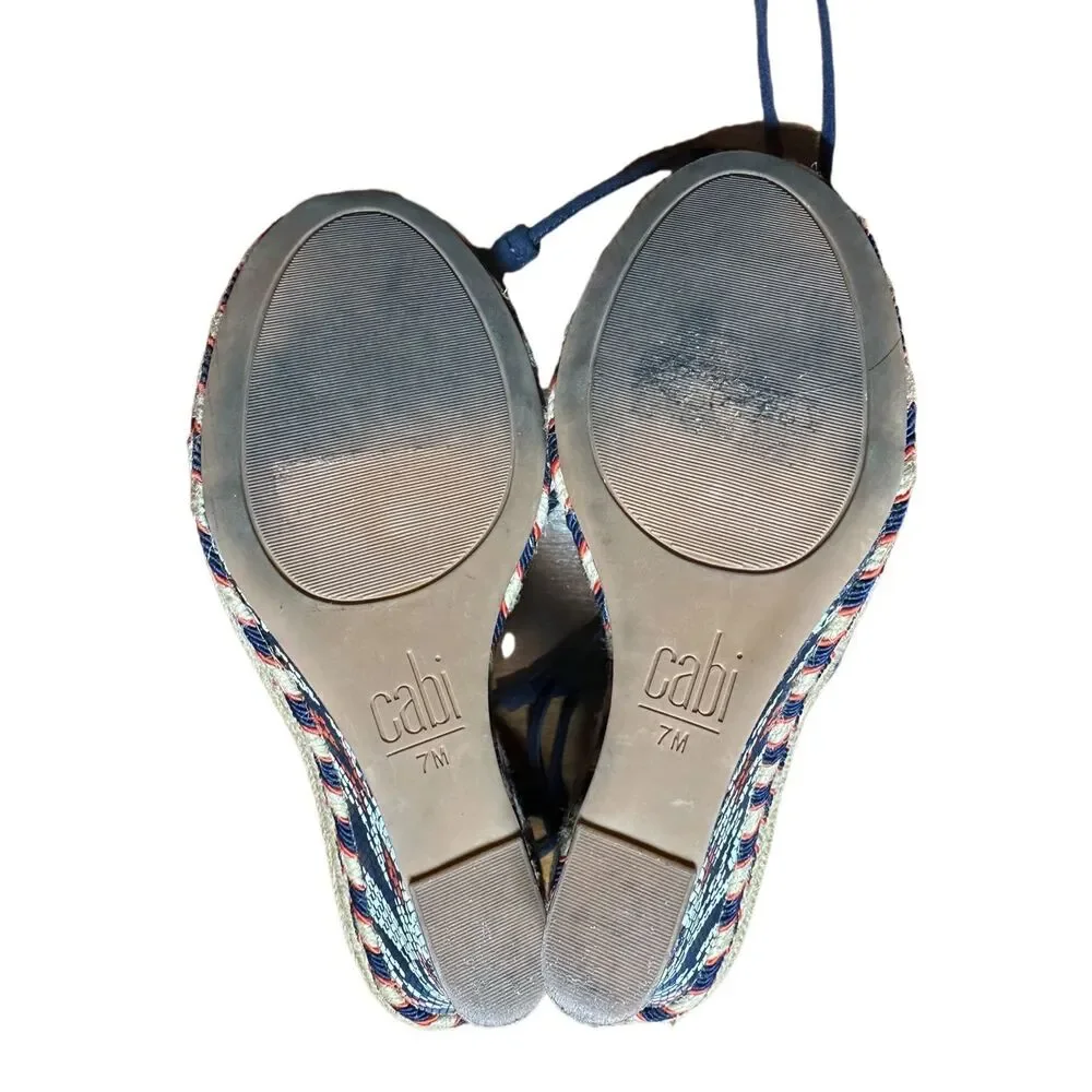 CAbi #6001 Isla Wedge Espadrilles Sz 7